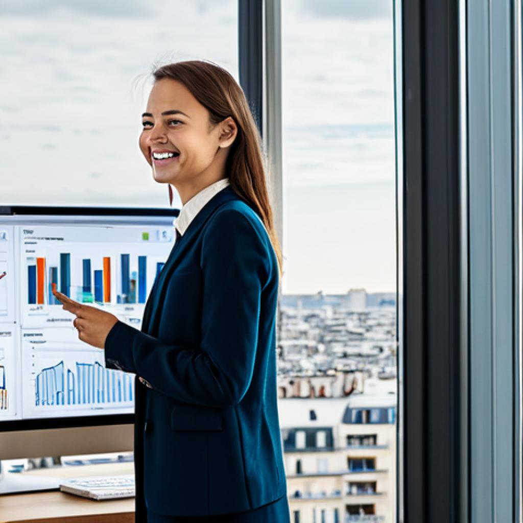 **

"A young woman, a data scientist, working at a bright, modern office in La Défense, Paris. She's wearing a stylish, modest business casual outfit, fully clothed. She's smiling slightly, looking at a complex data visualization on a large screen. In the background, the Eiffel Tower is visible through the window. Perfect anatomy, correct proportions, natural pose, professional, safe for work, appropriate content, family-friendly, high quality, well-formed hands, proper finger count, natural body proportions."

**